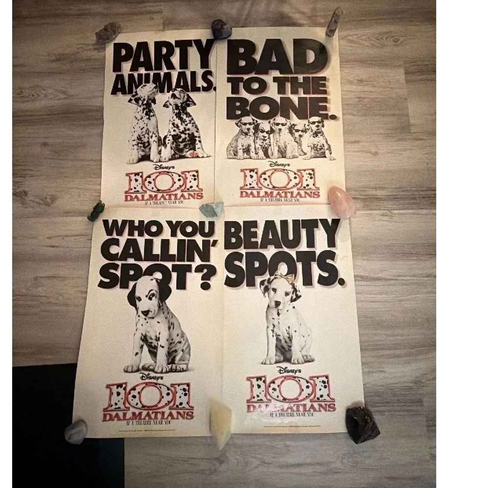 Vintage 1996 Disney 101 Dalmatians McDonald's Movie Promo Posters Set of 4